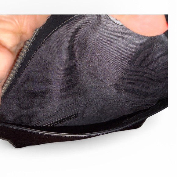 Rebecca Minkoff Black Leo Envelope Clutch with Embossed Peace Signs - Picture 5 of 5